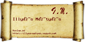 Illyés Mátyás névjegykártya